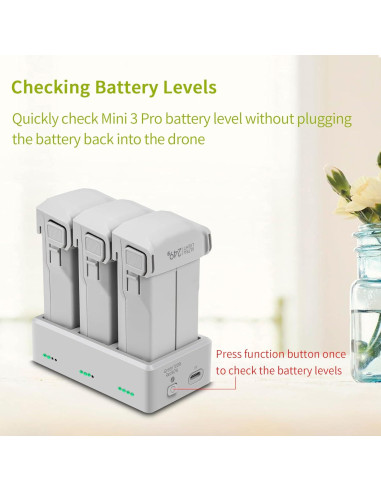 Hub de Carga Hanatora para DJI Mini 3/4 - Carga 3 Baterías