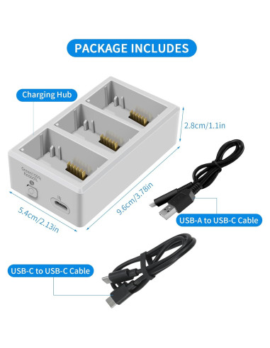 Hub de Carga Hanatora para DJI Mini 3/4 - Carga 3 Baterías