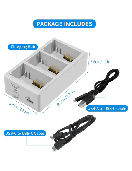 Hub de Carga Hanatora para DJI Mini 3/4 - Carga 3 Baterías