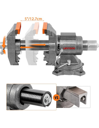 Prensa de banco LMYYGOO 5" alta resistencia 5500 lbs