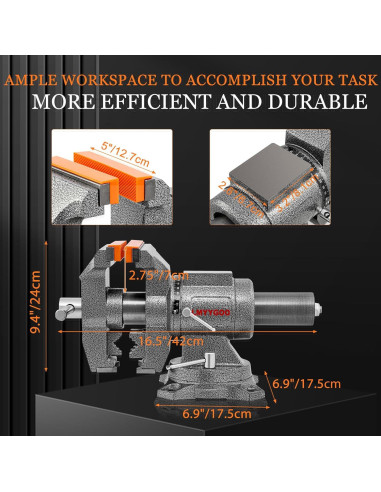 Prensa de banco LMYYGOO 5" alta resistencia 5500 lbs