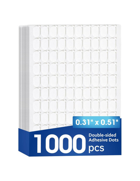 Puntos Adhesivos Doble Cara AROIC 1000 Pcs 0.79x1.29 cm