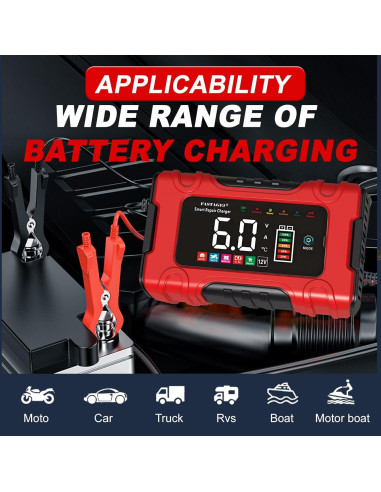 Cargador Inteligente de Batería 12V 6A FASTAGEI con Reparación