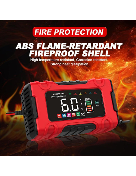 Cargador Inteligente de Batería 12V 6A FASTAGEI con Reparación Cargador Inteligente de Batería 12V 6A FASTAGEI con Reparación