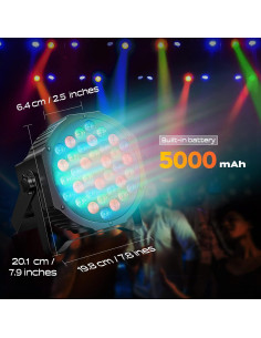 Luces Par U`King RGB 36 LED Batería Inalámbricas DMX 2