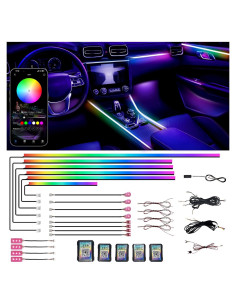 Luces LED de tira KENANEK 18 en 1 para automóviles interiores