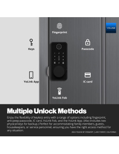 Cerradura Inteligente YoLink con Huella Digital y Control por App 2