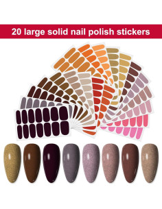 20 Hojas de Envolturas de Uñas Sólidas YECIRALA - 280 Piezas 2