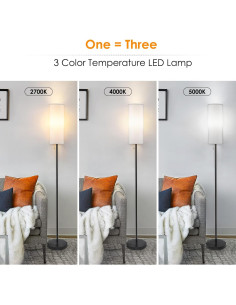 Lámpara de Pie LED Coucrek 3 Temperaturas Color Blanca 2