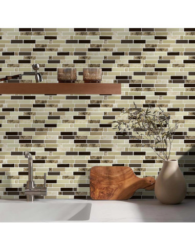 Azulejo Autoadhesivo Vamos Tile 30.48x30.48 cm Mármol Marrón