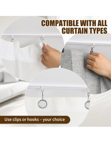 Riel de Cortina Adhesivo KOBRICH 2.99m Flexible Sin Taladrar