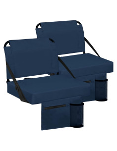 Asiento de Estadio Besunbar con Respaldo y Cojín Ancho - Marino, Paquete de 2