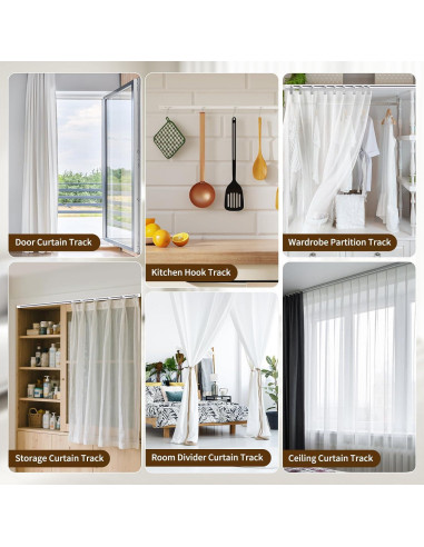 Riel de Cortina Adhesivo KOBRICH 2.99m Flexible Sin Taladrar