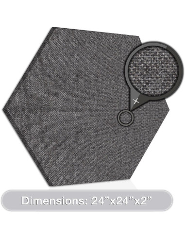 Panel Acústico ADW Hexágono 61x61 cm Gris Medio FR701