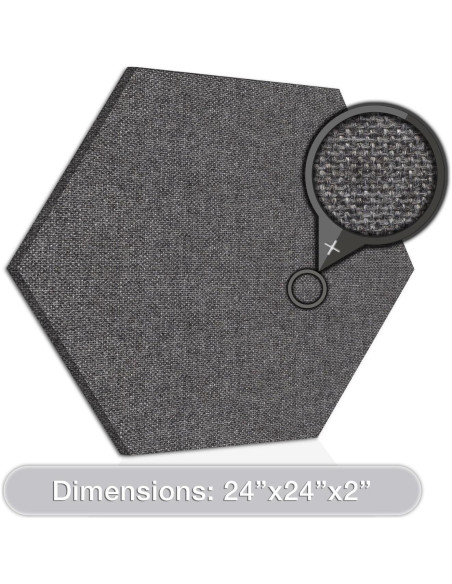 Panel Acústico ADW Hexágono 61x61 cm Gris Medio FR701