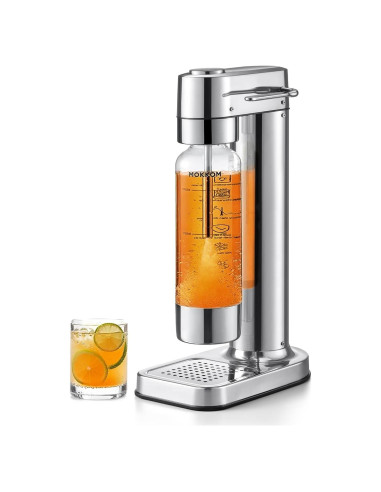 MOKKOM Máquina de Agua Espumosa 1L - Carbonatador Acero Inoxidable