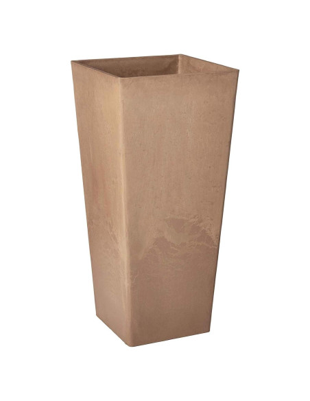 Macetero Cuadrado Alto Arcadia Garden 33x33x71 cm Taupe