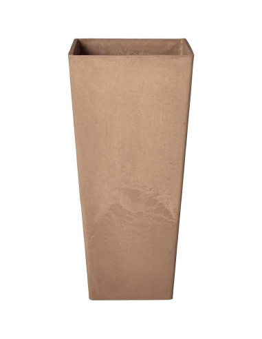 Macetero Cuadrado Alto Arcadia Garden 33x33x71 cm Taupe