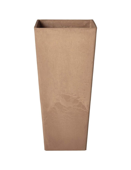Macetero Cuadrado Alto Arcadia Garden 33x33x71 cm Taupe