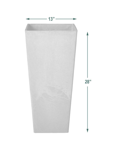 Macetero Cuadrado Alto Arcadia Garden 33x33x71 cm Taupe