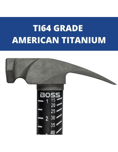 Martillo Boss 12 oz Titanio Ti64 con Mango de Fibra de Vidrio