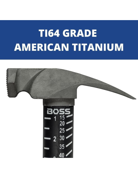 Martillo Boss 12 oz Titanio Ti64 con Mango de Fibra de Vidrio