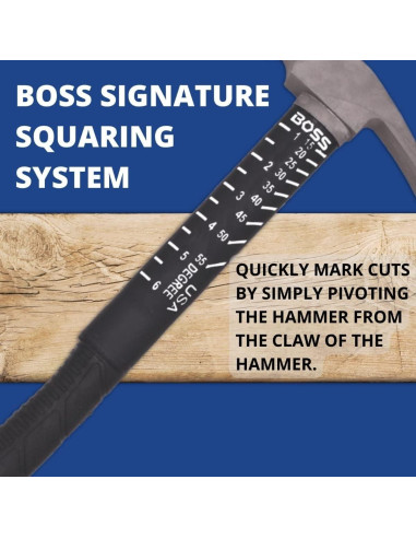 Martillo Boss 12 oz Titanio Ti64 con Mango de Fibra de Vidrio