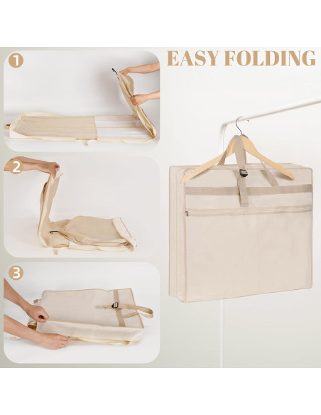 Bolsa de Vestido de Novia TANGKA 182.88 cm con 6 Bolsillos Beige