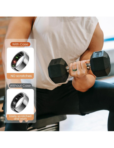 Funda Protectora Silicona FitTurn para Oura Ring Gen 3/4 - Verde M