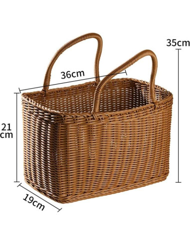 Canasta Ovalada de Plástico Tejida MAGICLULU 37x32x18cm