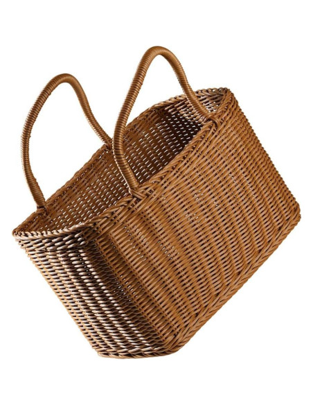 Canasta Ovalada de Plástico Tejida MAGICLULU 37x32x18cm