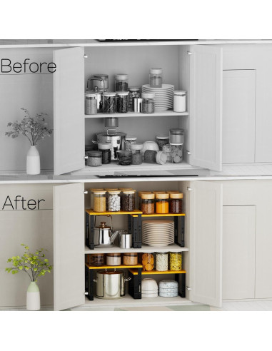 Estantes Organizadores de Cocina Zilvando Ajustables 2 Piezas