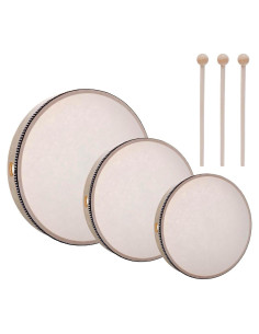 Set de Tambores de Mano Nydotd 3 Piezas Madera 10-8-6 cm