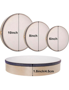 Set de Tambores de Mano Nydotd 3 Piezas Madera 10-8-6 cm 2