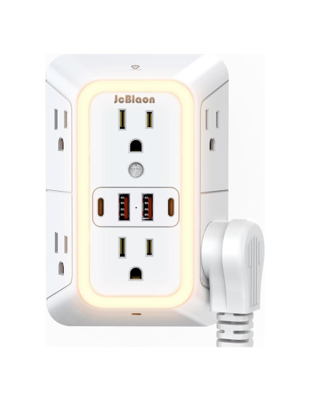 Extensor de Enchufe de Pared ZHONGSHAN con Luz Nocturna y 4 USB