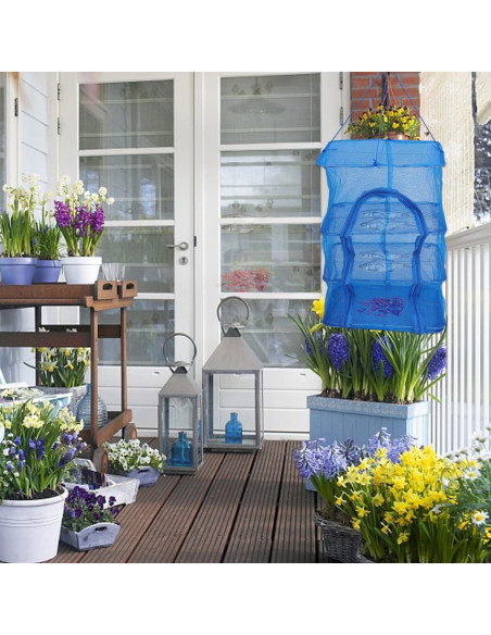 Cesta de Red de Secado Plegable 3 Capas BESPORTBLE 65x35cm