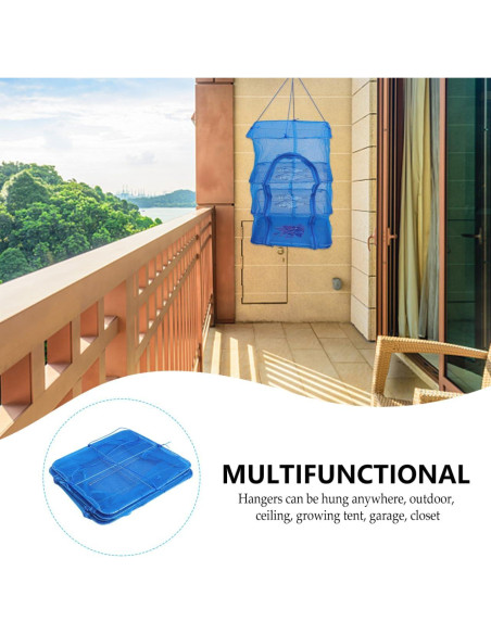 Cesta de Red de Secado Plegable 3 Capas BESPORTBLE 65x35cm