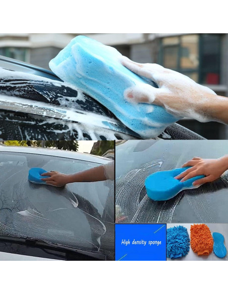 Kit de Lavado de Autos Durikant 3 Piezas con Mitones y Esponja