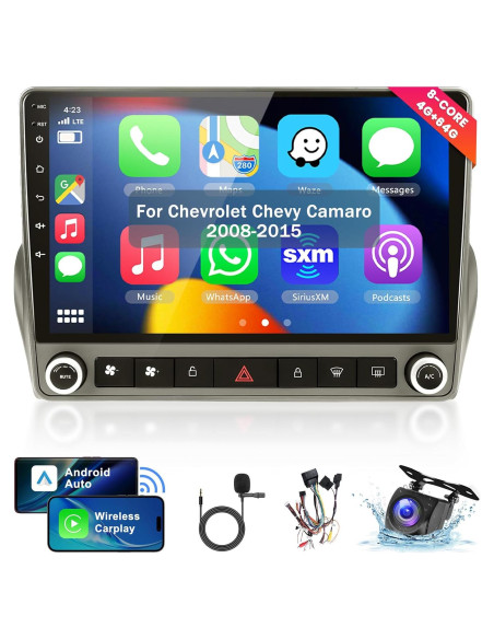 Estéreo de coche METEESER Android 13 para Chevrolet Camaro 2008-2015, 4G+64G, Pantalla IPS 32EQ DSP, Bluetooth 5.0