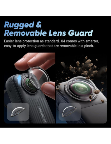 Cámara de acción Insta360 X4 8K 360 impermeable con batería extra