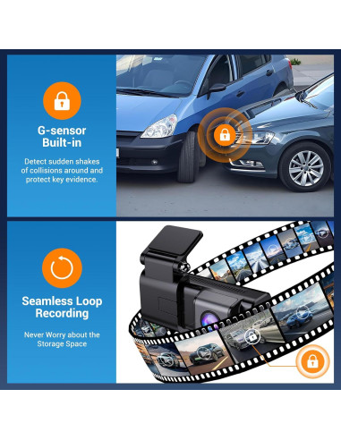 Cámara Dash 4K SKDW G208D Mini para Auto con WiFi