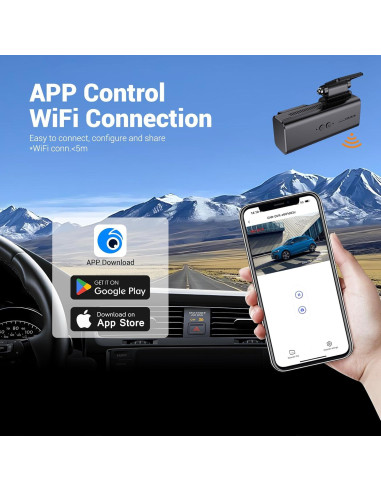 Cámara Dash 4K SKDW G208D Mini para Auto con WiFi
