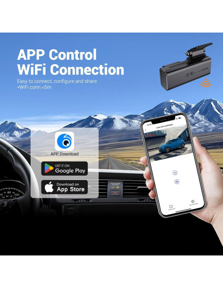 Cámara Dash 4K SKDW G208D Mini para Auto con WiFi