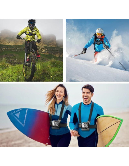 Correa de Montaje en el Pecho MOBKAJUI Ajustable para Cámara de Acción