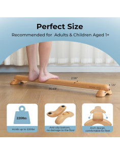 Viga de Equilibrio AVDAR de Madera de Haya - Soporta 99.79 kg 2