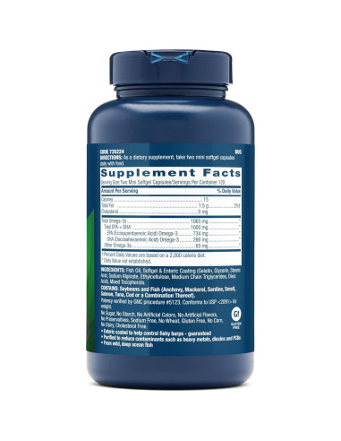 Suplemento GNC Aceite de Pescado Triple Fuerza 1000mg Omega 3