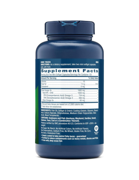 Suplemento GNC Aceite de Pescado Triple Fuerza 1000mg Omega 3 Suplemento GNC Aceite de Pescado Triple Fuerza 1000mg Omega 3