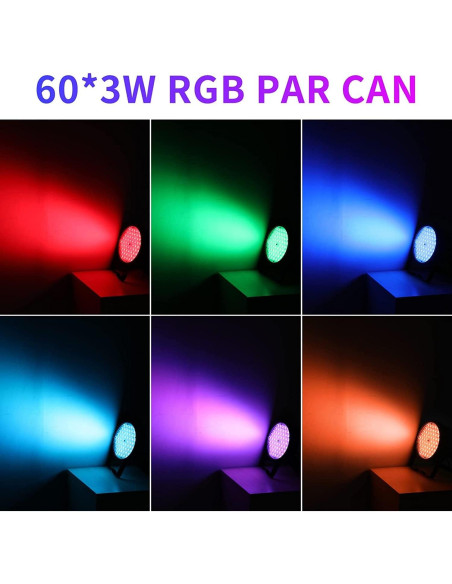Luz Par LED Betopper LPC180 60x3W RGB para Eventos