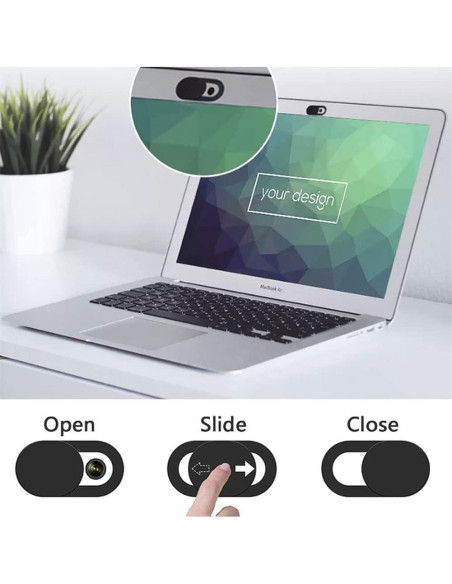 Cubierta de Webcam Much Hotter Negra Ultra Delgada 0.03 cm