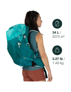 Mochila de Senderismo Osprey Downburst 34L Impermeable Azul 2